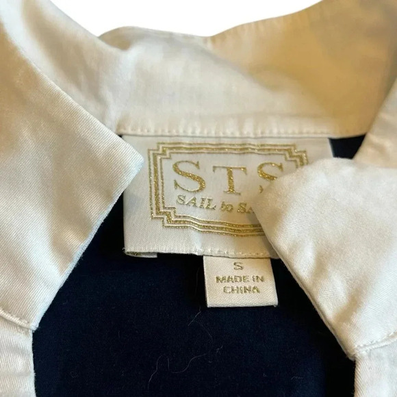 Sail to Sable STS Navy White Stripe Dress Sleeveless Sheath Size Small Women's - Picture 5 of 10